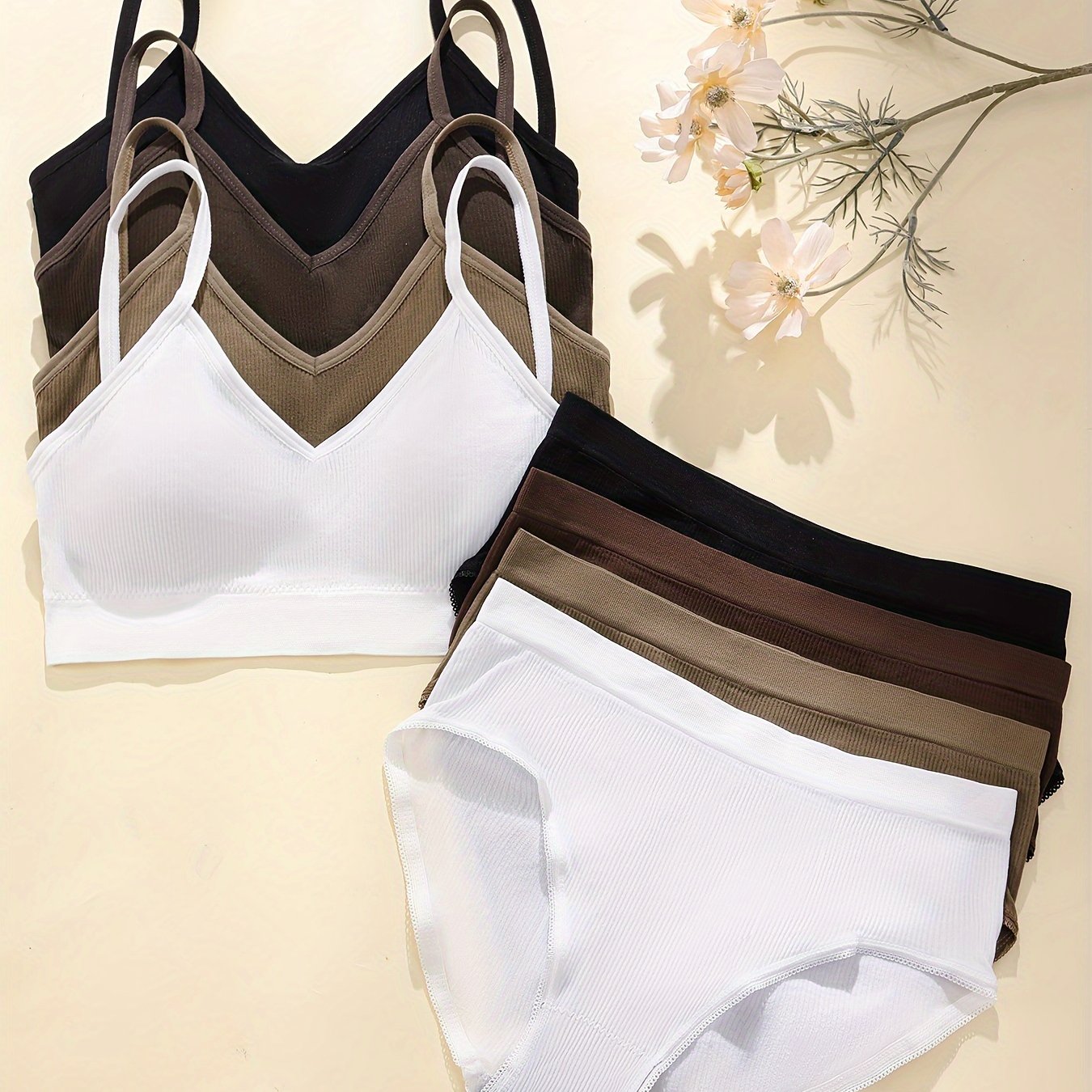 Women's Lingerie Set Comfortable 4-Color Bra and Panty Set
