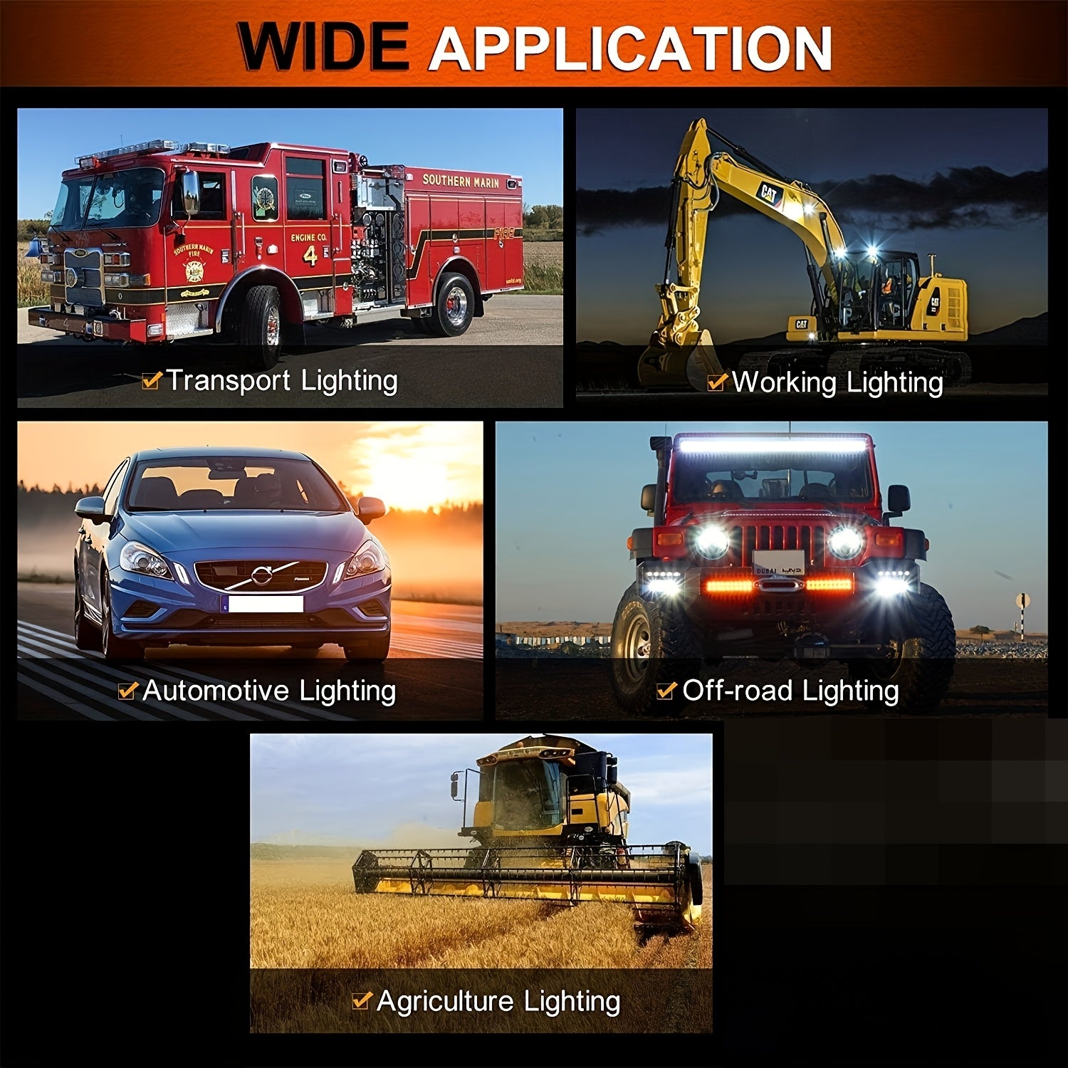 2 шт. 120 Вт 24000Лм светодиодная рабочая фара, противотуманные фары для бездорожья, алюминиевый корпус