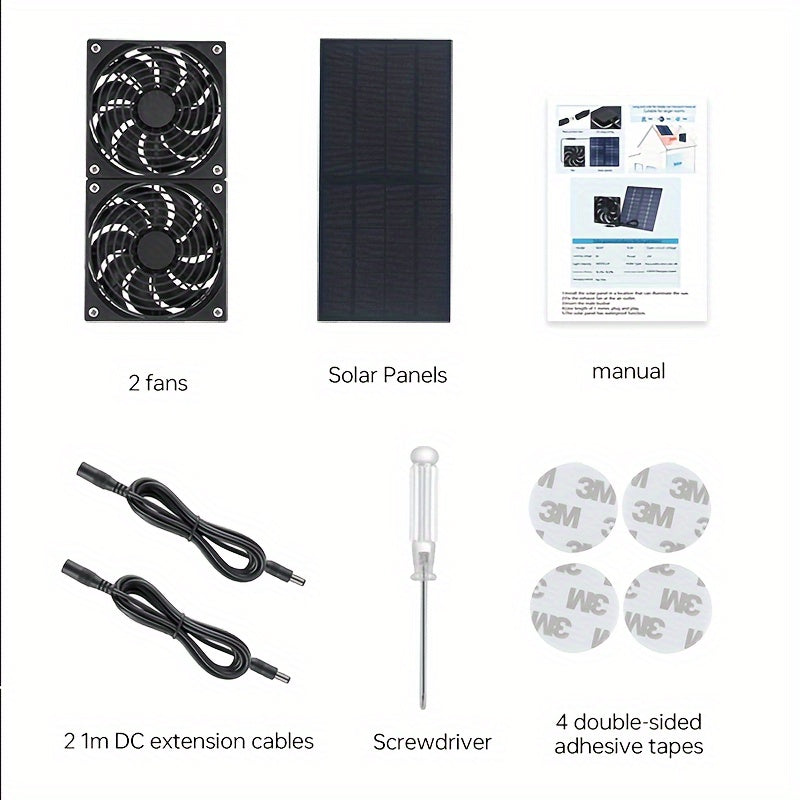 Набор солнечных вентиляционных вентиляторов для улицы для теплиц, курятников, автодомов, портативной вентиляции