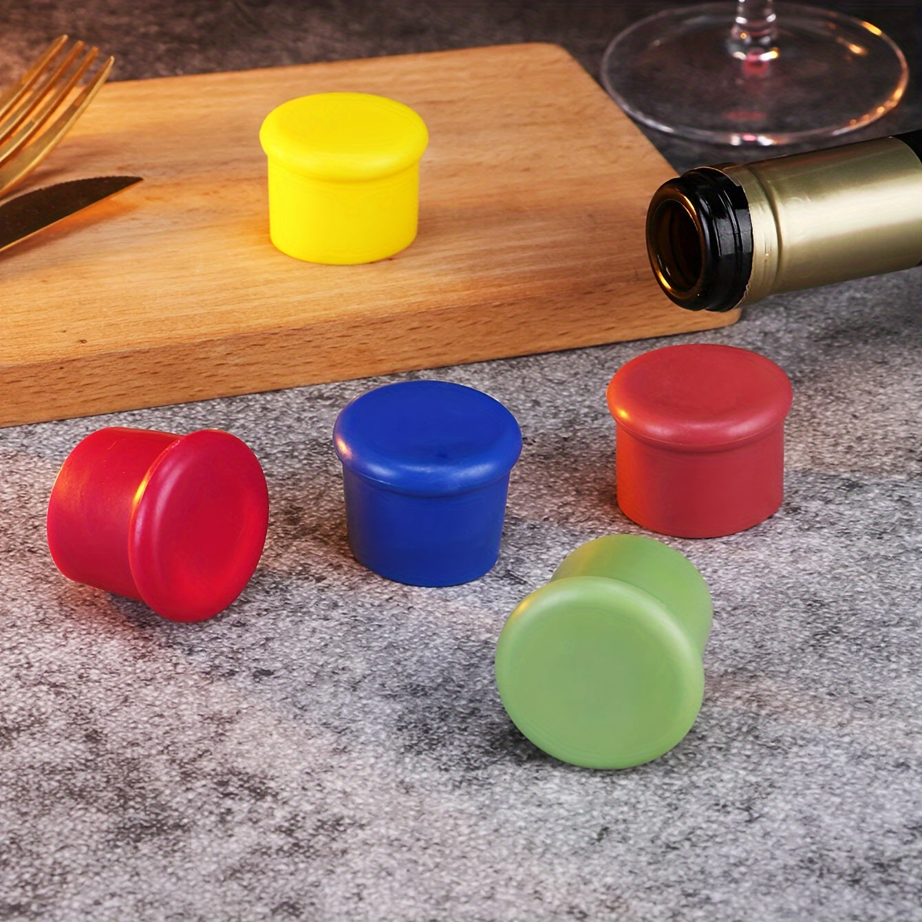 Silicone Wine Bottle Stopper Food Grade Multicolor Leak-Proof Sealed Fresh-Keeping Plug