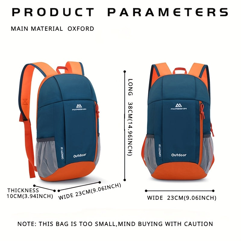 Tashqi sportlar uchun mini rucksack, ko'p funksiyali piyoda yurish va velosipedda foydalanish uchun. Uniseks 10L oddiy rucksack, engil sayohat uchun kichik sumka.