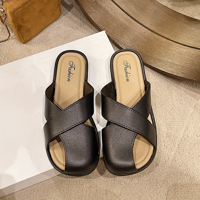 Ayollar uchun slayd sandalki bo'sh dizayn yozgi bir rangli minimalistik qulay