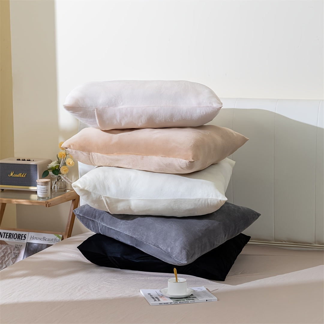 Crystal Velvet Pillowcase Soft Skin-Friendly Warm Envelope Closure for Dorms Homes Hotels
