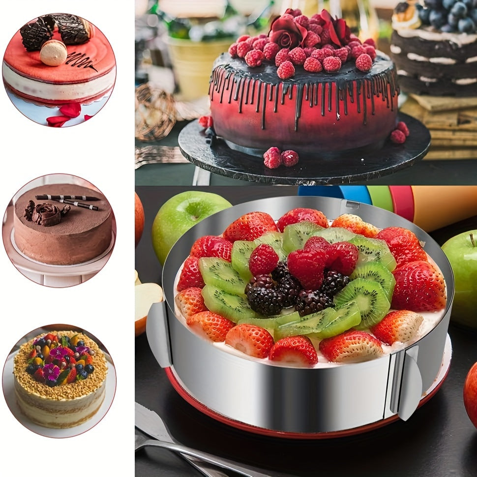 Stainless Steel Cake Mold Ring Set Adjustable 6-30.48cm for Baking and Pastry