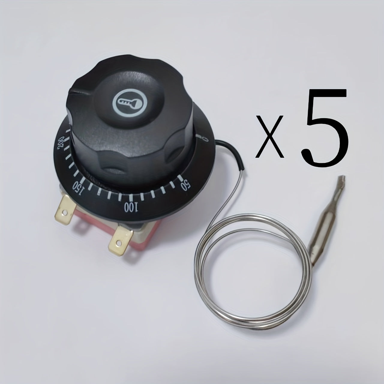 Plastik knop va metall sensor shnuri bilan 2-pin harorat nazoratchisi oshxona texnikasi uchun