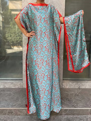 Women Plus Size Floral Print Tunic Dress With Scarf Short Sleeve Long Summer Polyester