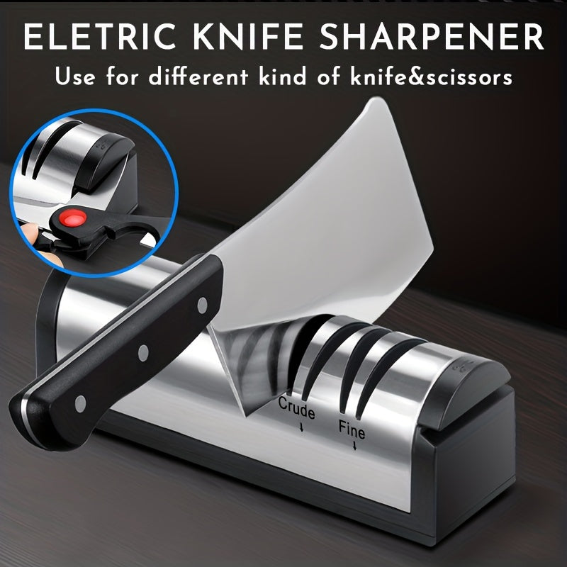 USB Electric Knife Sharpener 3-in-1 Fully Automatic Kitchen Tool