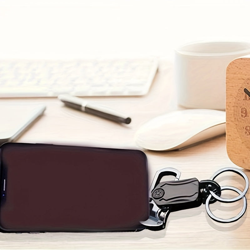Multipurpose Keychain with Spinner, Bottle Opener, Key Holder, Knife, Phone Stand