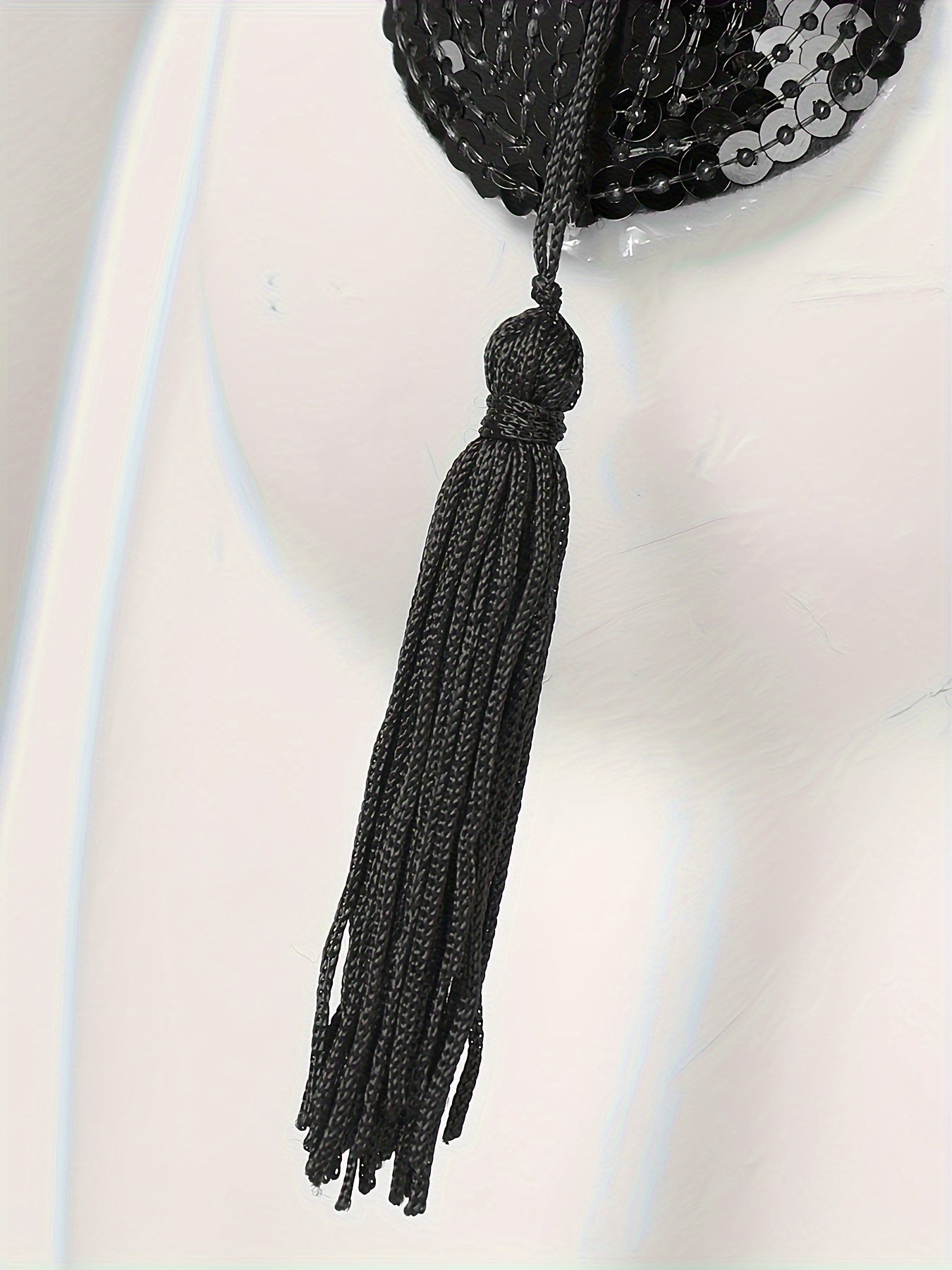 Teddy de malla sin espalda y sin entrepierna con borlas y cubre pezones sexys, lencería