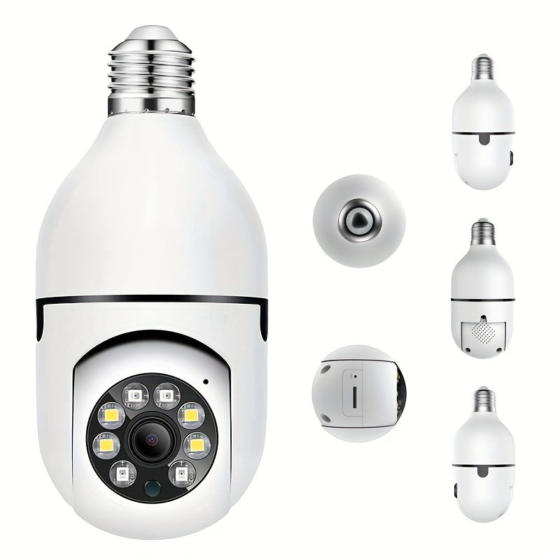 Wireless Security Camera Light Bulb Indoor Outdoor Motion Detection Two-Way Audio Alarm