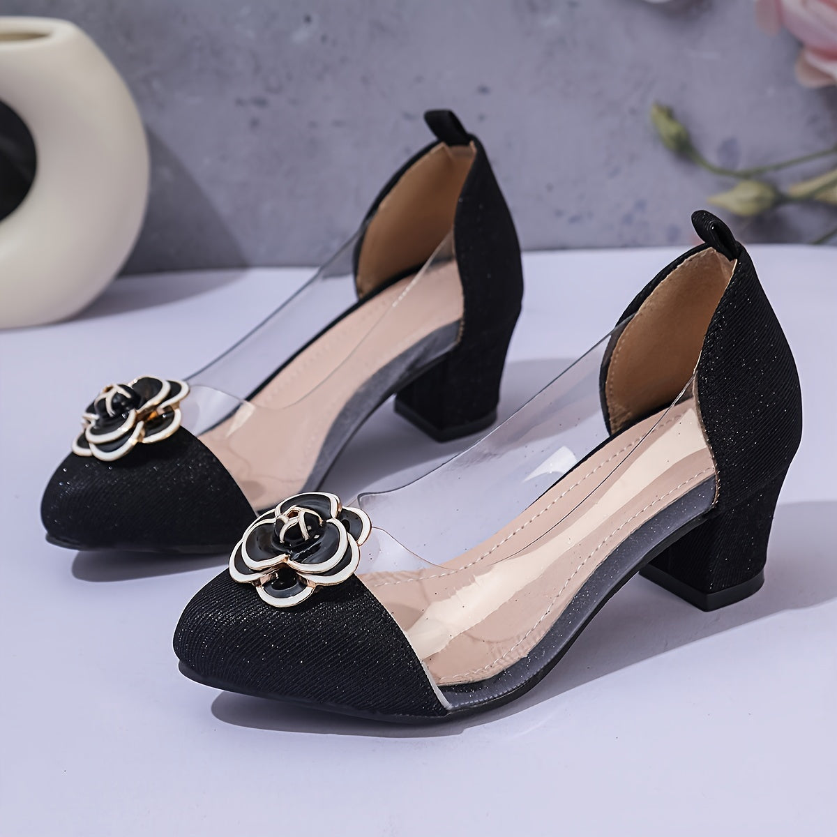 Girls' Princess Shoes Transparent Glitter Low Top PU Lining