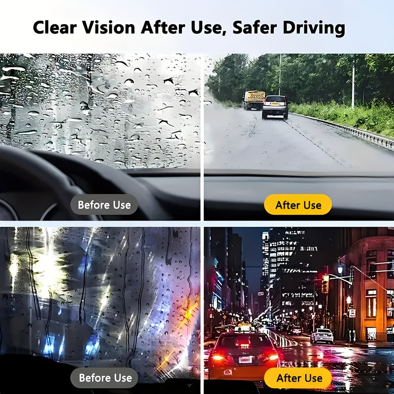 Avtomobil shisha yopishqoqsiz, suv o'tkazmaydigan, 2-in-1 yomg'ir va tumanni bartaraf etuvchi tozalash uchun lapatlar