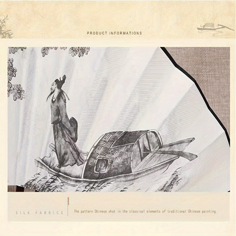 Large Wooden Handheld Fan with Elegant Asian Design for Home Decor and Cooling