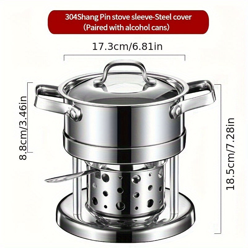 Stainless Steel Single Serving Hot Pot for Induction Cookers Outdoor Dining