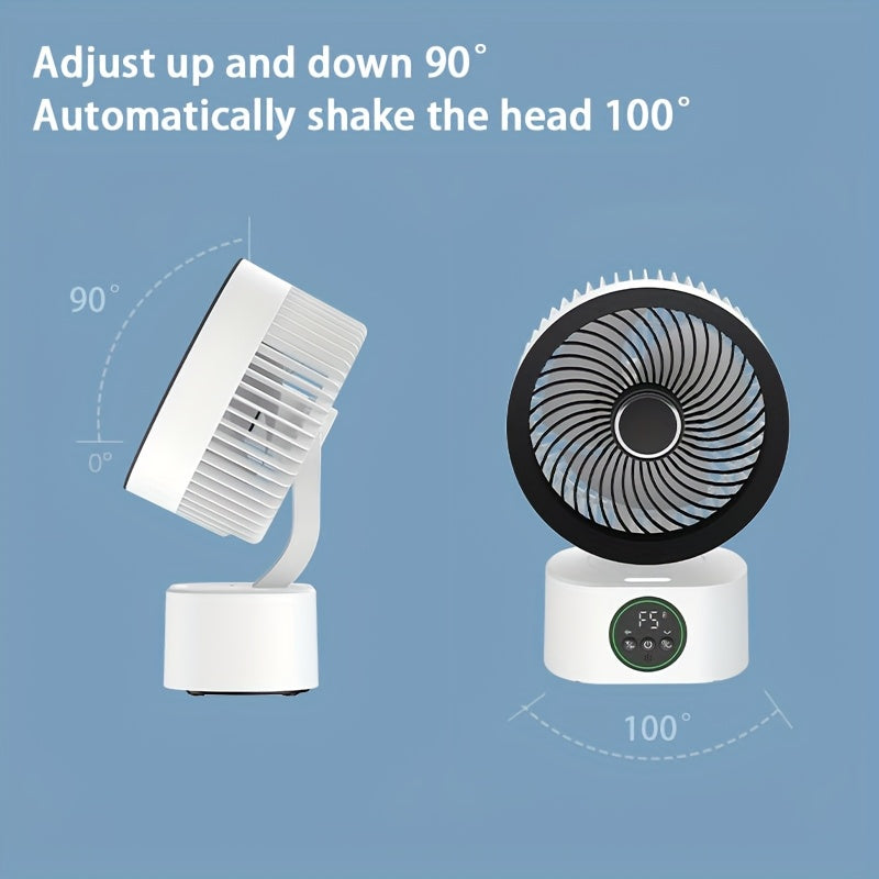 Desktop Air Circulation Fan with Timer, Quiet, Strong Airflow, 3-in-1 Table Fan for Home Dorm Kitchen Bathroom