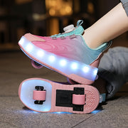 Kids LED Roller Skates with USB Rechargeable Battery Lightweight Durable Outdoor Sports