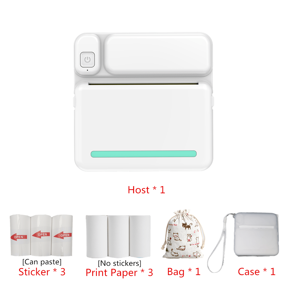 Portable Thermal Printer for Photos Notes QR Codes Labels Compact Ink-Free