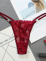 Lingerie Lace Thong with Diamond Decorations for Women