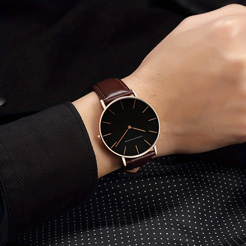 Men's Slim Minimalist Watch 6.9mm Thin Business Dress Watch