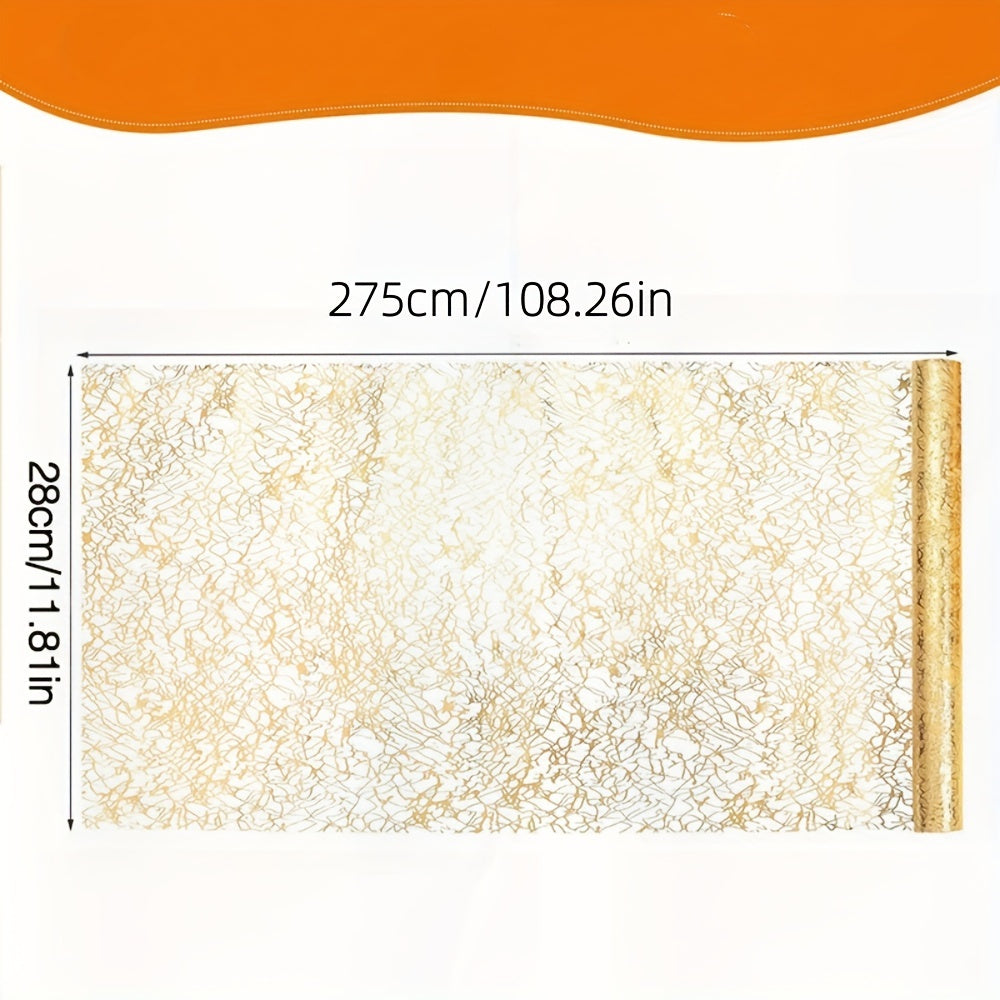 Golden Glitter Metal Foil Mesh Table Runner for Weddings Parties and Home Decor