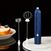 Portable Electric Egg Beater with 3-Speed USB Milk Frother and Handheld Coffee Whisk