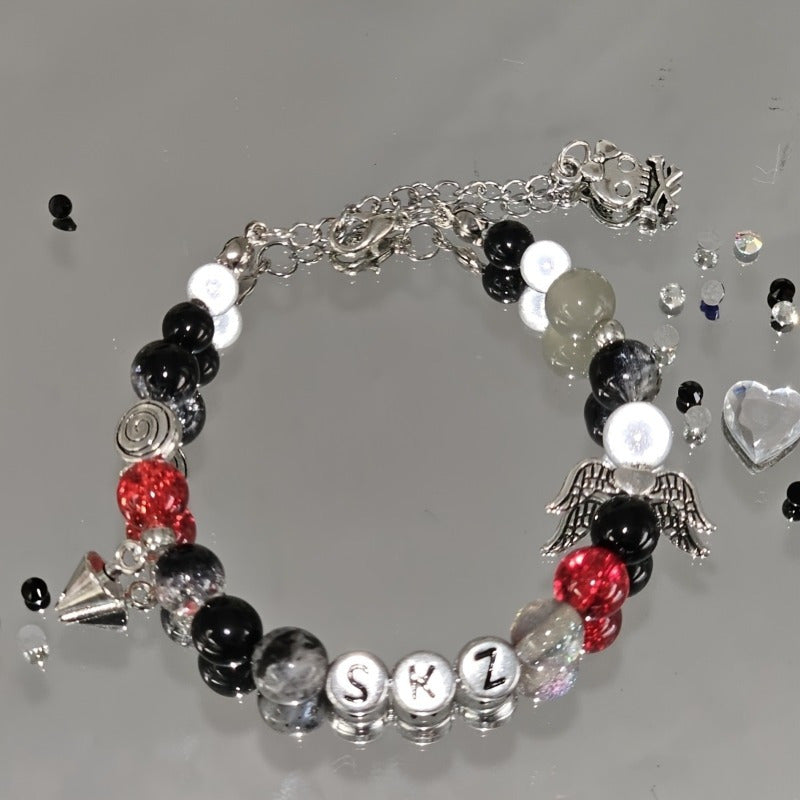 Beaded Punk uslubidagi bilaguzuk, ayollar uchun K-Pop muxlislar uchun sozlanadigan zargarlik buyumlari