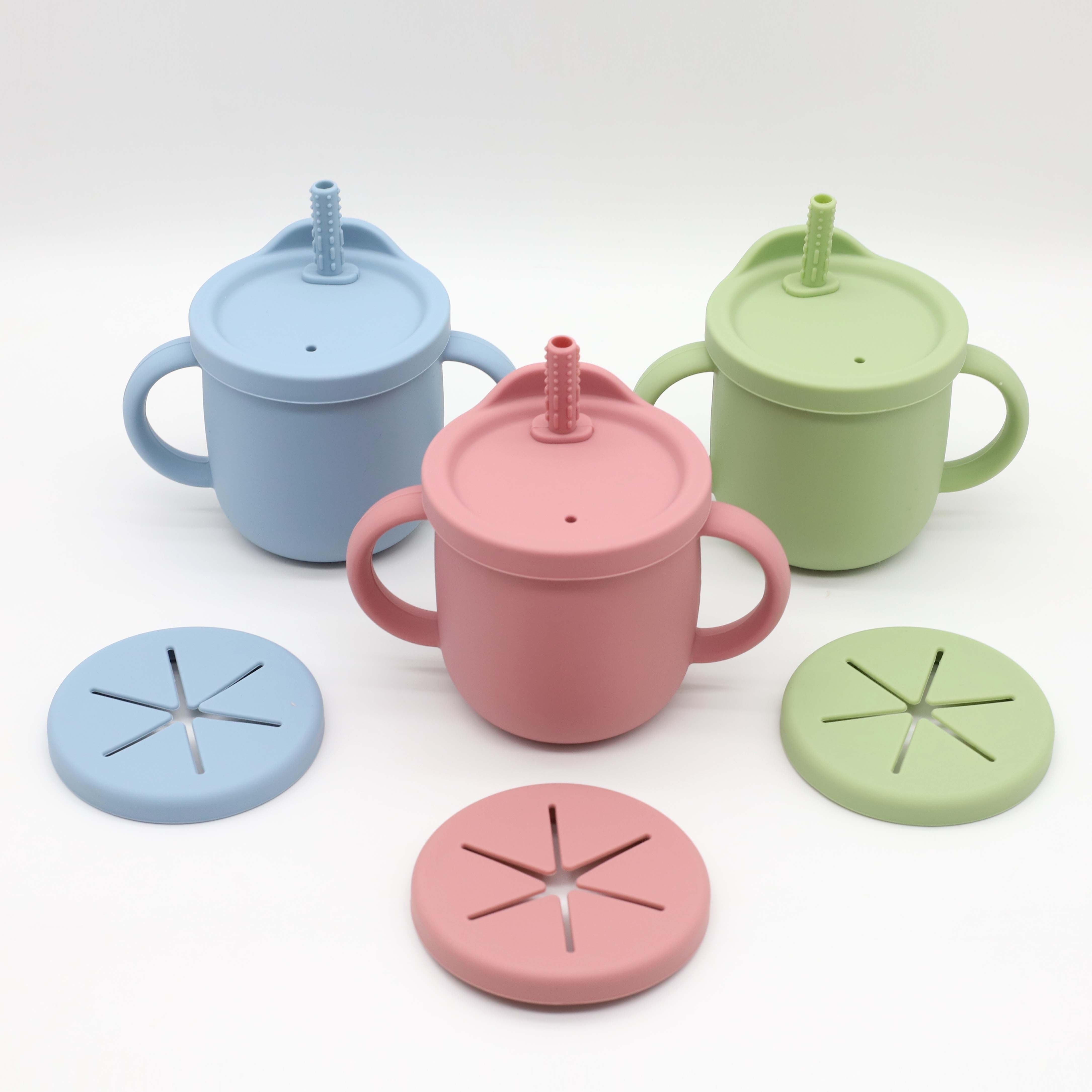 Baby Learning Cup 2-in-1 Drinking Snack Straw for Toddlers