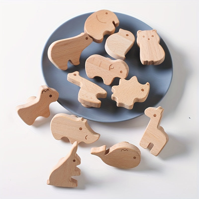 Wood Cartoon Drawer Pulls Knobs for Cabinets and Drawers Kids Room Decor
