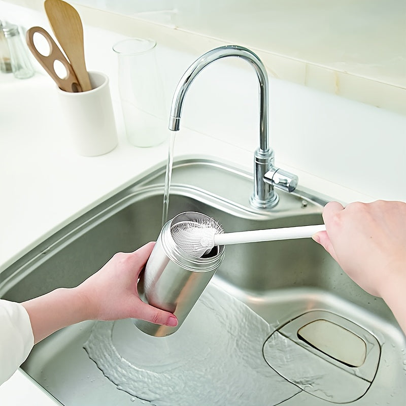 Long-Handled Bottle Brush with Soft Bristles for Narrow-Mouth Glassware