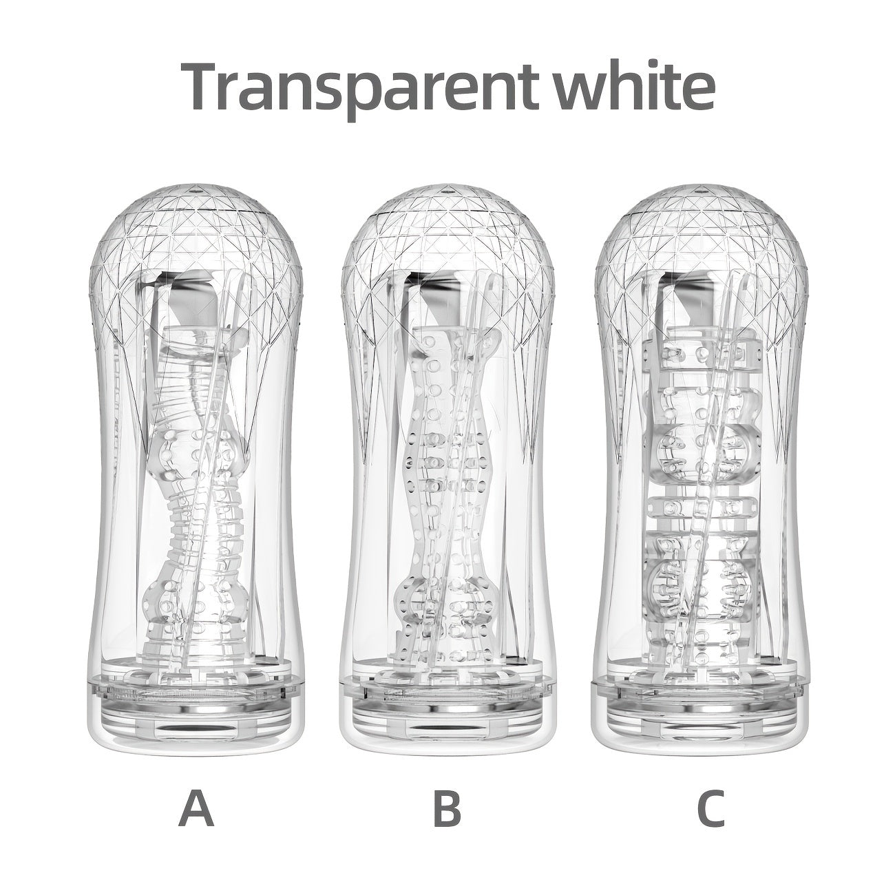 Erkaklar uchun jinsiy o'yinchoq kubi, shaffof silikon, 3D haqiqiy vaginal chidamlilik