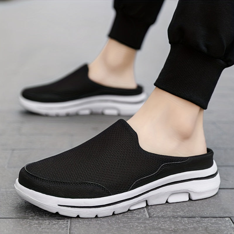 Men's Breathable Knit Slippers Slip-On Non-Slip Soft Sole for Outdoor Activities