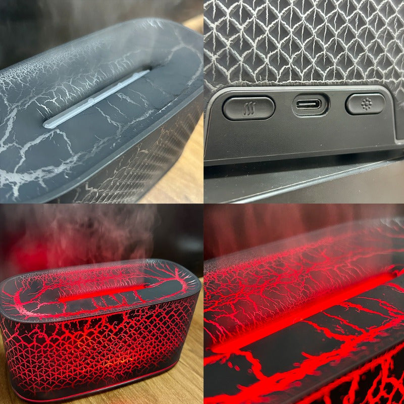 Usb-Powered LED Flame Humidifier with 7 Light Colors for Home Office