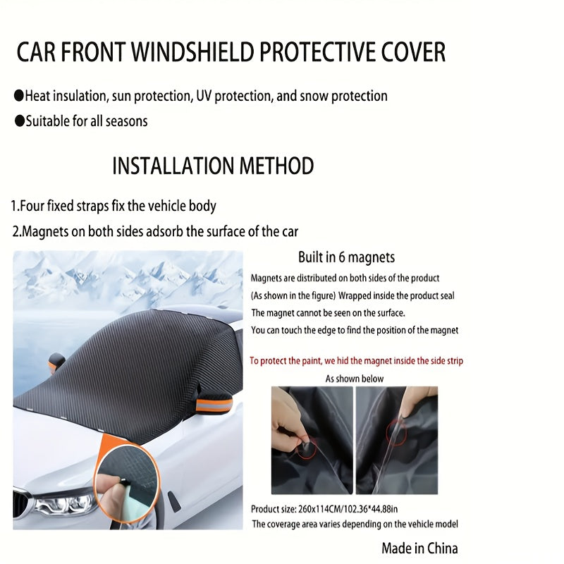 Universal Winter Magnetic Car Windshield Cover Polyester Snow Shield