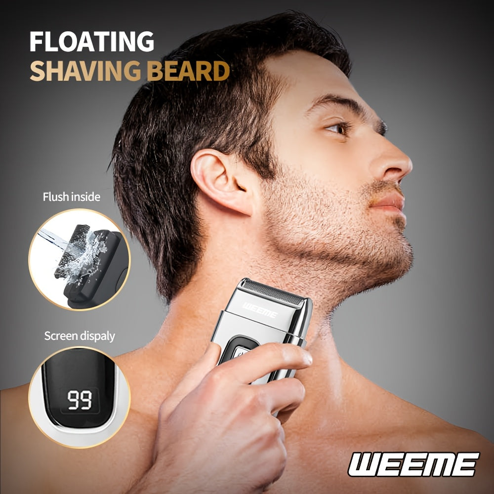 Facial Grooming Set with Razor and T-Shape Trimmer for Shaving Haircutting