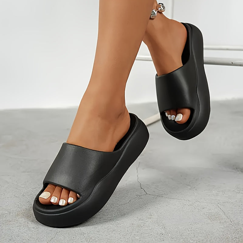 Women's EVA Slip-On Slippers with Thick Cushioned Soft Sole Indoor Outdoor White Pink