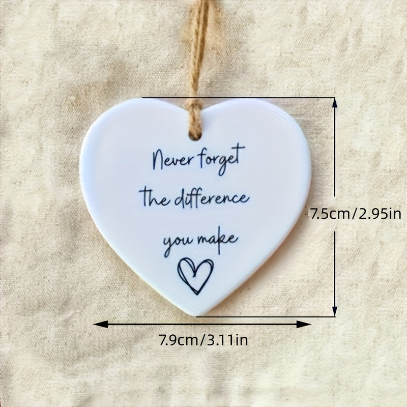 Akril yurak shaklidagi rahmat uchun osma bezaklar, hamshiralarga va mehmonlarga