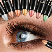 Women 15-Color Eyeshadow Stick Set Waterproof Glitter Shimmer Dual-Ended