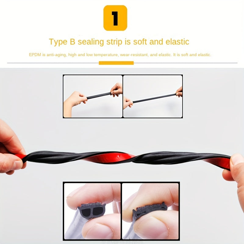 Универсальная уплотнительная лента для дверных краев автомобиля, B-стойки, водонепроницаемая, пылезащитная, шумопоглощающая