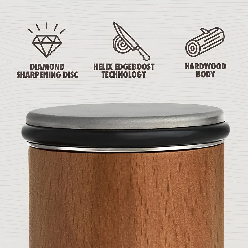 Premium Knife Sharpener Kit with Stainless Steel Blade and Wooden Handle