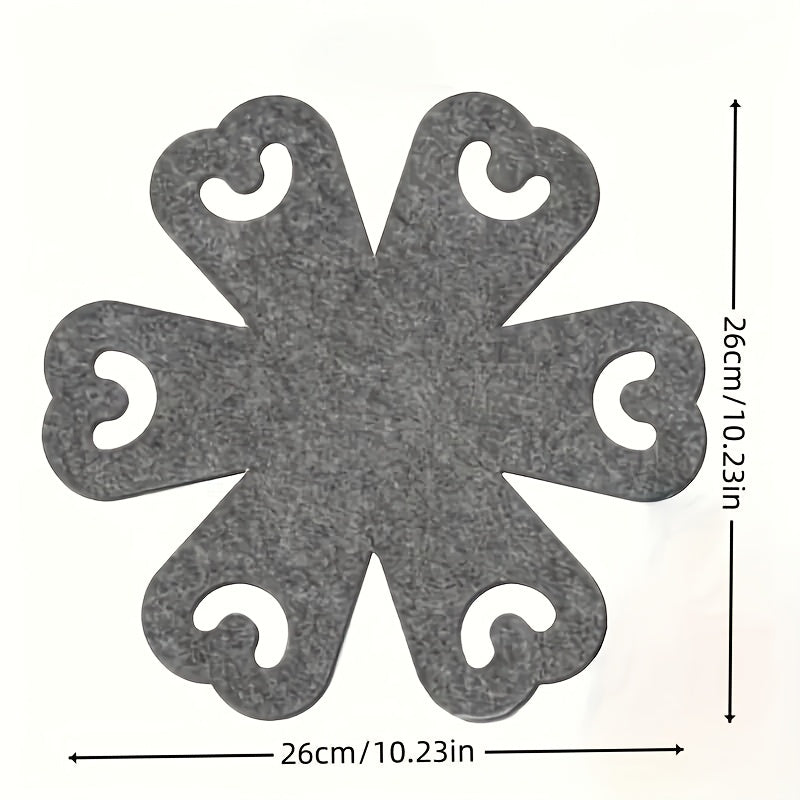 Set of 6 Round Felt Pot Holders Heat Resistant Non-Slip Kitchen Mats for Pots and Dishes