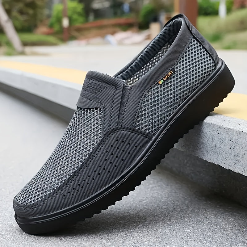 Men's Slip-On Shoes Breathable Fabric Upper Cushioned Insole Rubber Sole for Outdoor Activities