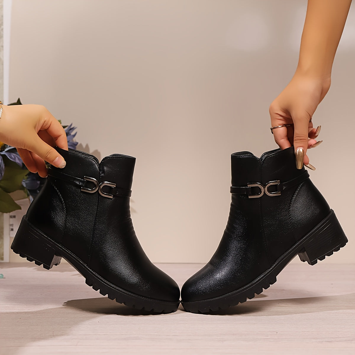 Women's Ankle Riding Boots - Anti-Slip Zipper Casual Footwear