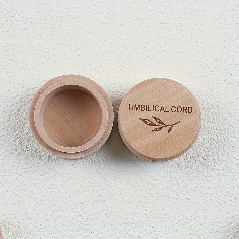 Yog'och esdalik qutisi umbilical simni saqlash uchun, gravirovka qilingan xotira konteyneri tug'ilgan kun yoki tug'ilgan kun sovg'asi uchun