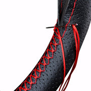 Avtomobil boshqaruv g'ildiragi qopqog'i, yopishqoqsiz, yumshoq sun'iy charm, 38 sm, igna va ip bilan