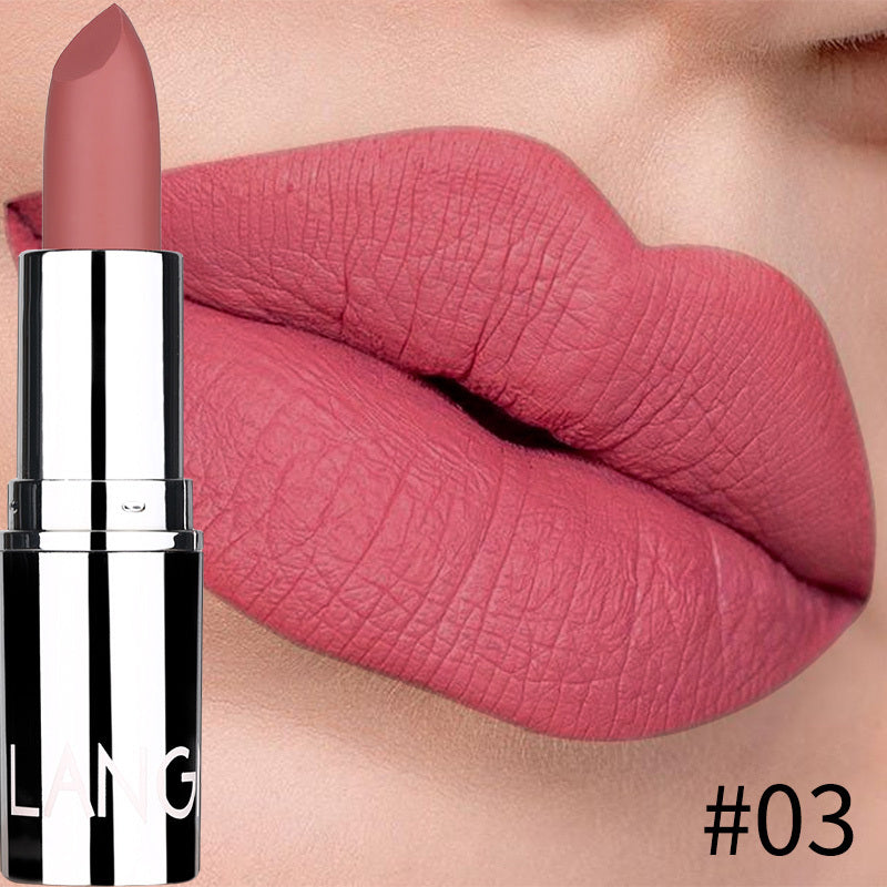 Women's Velvet Lipstick 8-Color Matte Silvery Tube Makeup