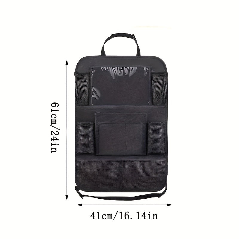 Organizador trasero para asiento de coche, impermeable y duradero, con soporte para tableta, 12 bolsillos