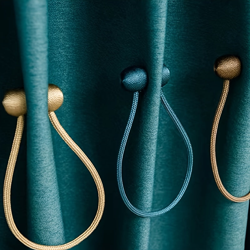 Cierre de cortina magnético con extremos esféricos dorados para soporte de cortina de ducha en baño