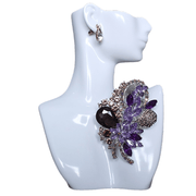 High-End Rhinestone Flower Lapel Pin for Women's Clothing Accessories