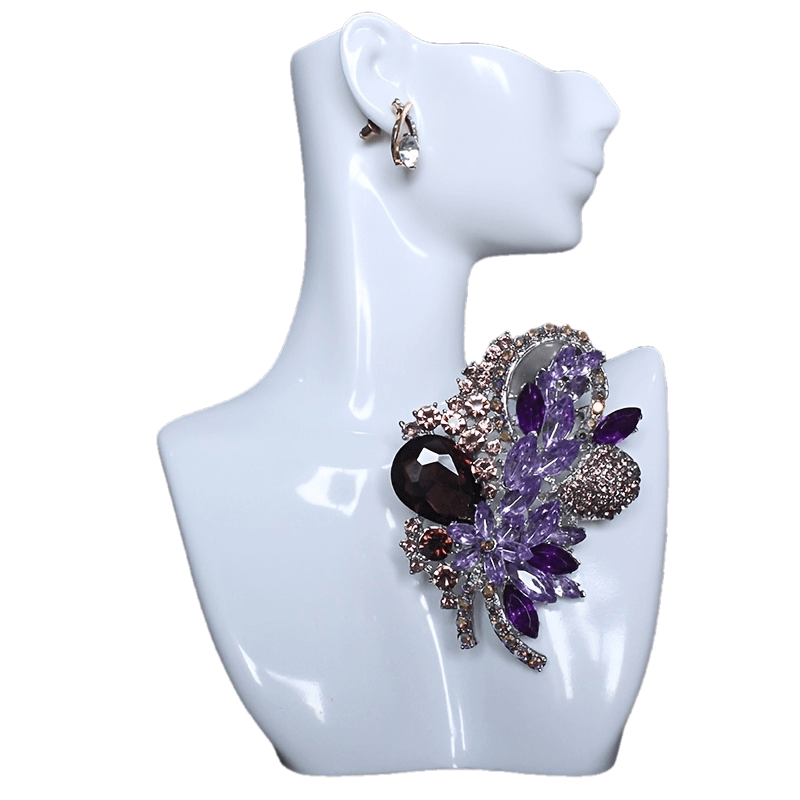 High-End Rhinestone Flower Lapel Pin for Women's Clothing Accessories