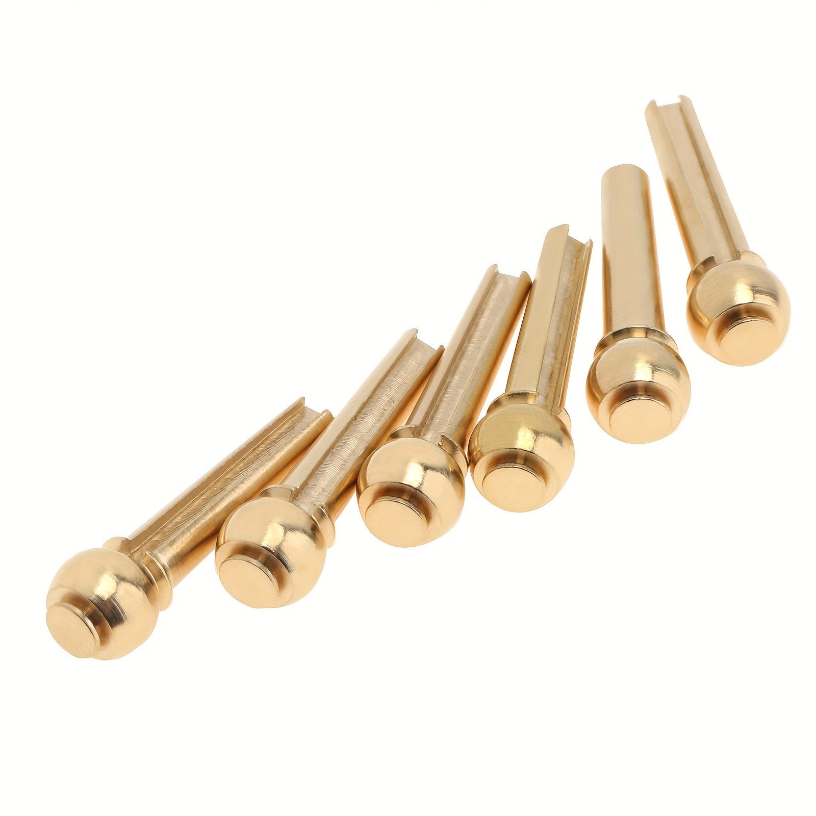6 Pieces Copper Brass Guitar Bridge Pins for Folk Acoustic Guitar Replacement Parts